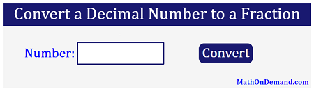 Convert a Decimal Number to a Fraction Application