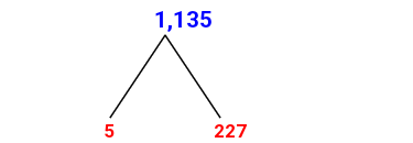 Prime Factorization of 1,135 with a Factor Tree