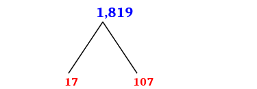 Prime Factorization of 1,819 with a Factor Tree