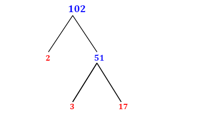 Prime Factorization of 102 with a Factor Tree