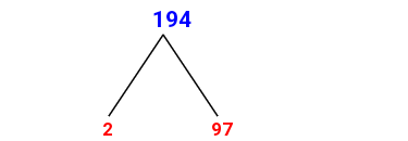 Prime Factorization of 194 with a Factor Tree