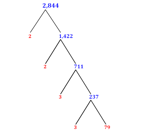 Prime Factorization of 2,844 with a Factor Tree