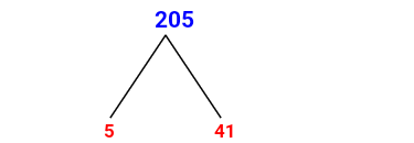 Prime Factorization of 205 with a Factor Tree