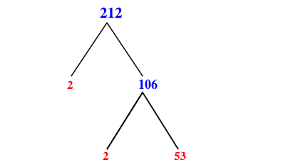 Prime Factorization of 212 with a Factor Tree