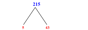 Prime Factorization of 215 with a Factor Tree