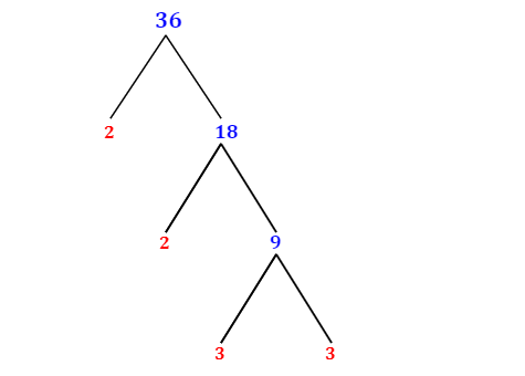 Prime Factorization of 36 with a Factor Tree