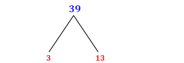 Prime Factorization of 39 with a Factor Tree