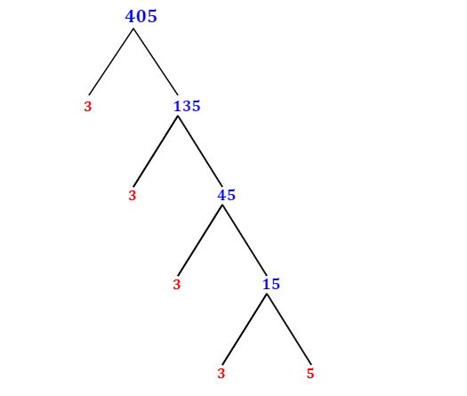 Prime Factorization of 405 with a Factor Tree