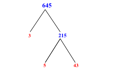 Prime Factorization of 645 with a Factor Tree