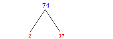 Prime Factorization of 74 with a Factor Tree