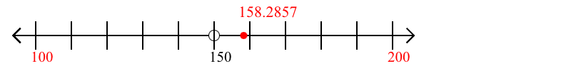 158.2857 rounded to the nearest hundred with a number line