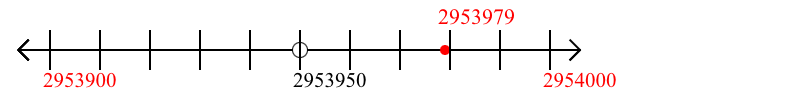 2,953,979 rounded to the nearest hundred with a number line