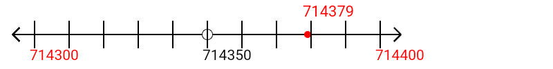 714,379 rounded to the nearest hundred with a number line