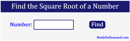 Square Root of a Number