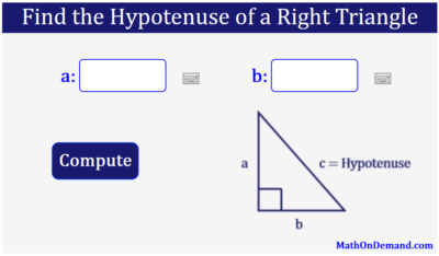 Find the Hypotenuse of a Right Triangle