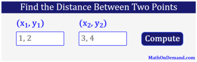 Find the Distance Between Two Points