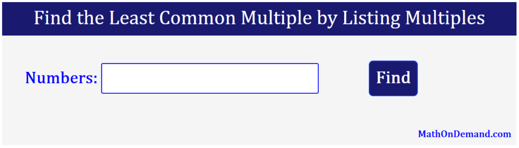 Least Common Multiple of 18, 24 and 36 by Listing Multiples ...