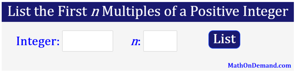 first 6 multiples of 5