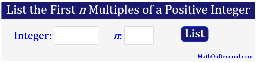 first 10 multiples of 12 and 6