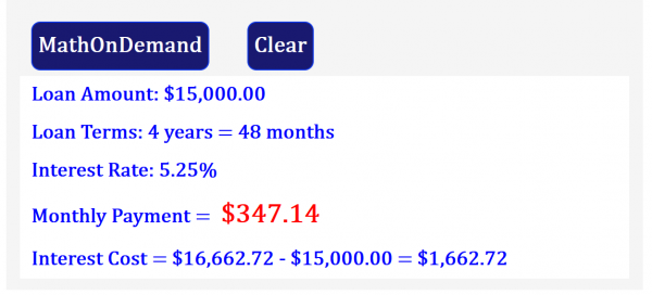 monthly auto loan payment