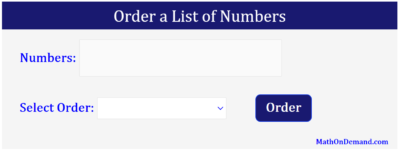 Order a List of Numbers