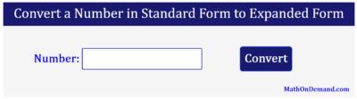 Convert from Standard Form to Expanded Form