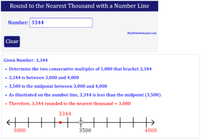 Round to the Nearest Thousand with a Number Line - MathOnDemand.com