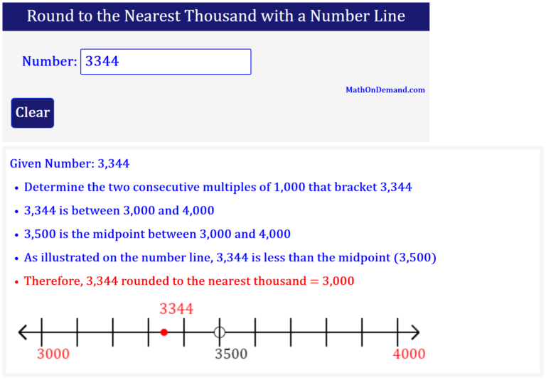 Round To The Nearest Thousand With A Number Line MathOnDemand