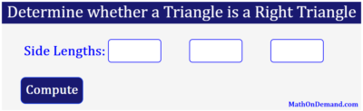 Determine whether a Triangle is a Right Triangle