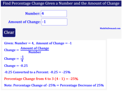 Percentage Change from 4 to 3