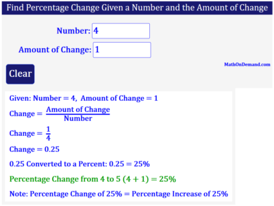 Percentage Change from 4 to 5
