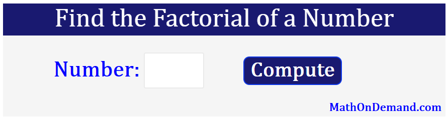 Factorial of 25 (25!) - MathOnDemand.com