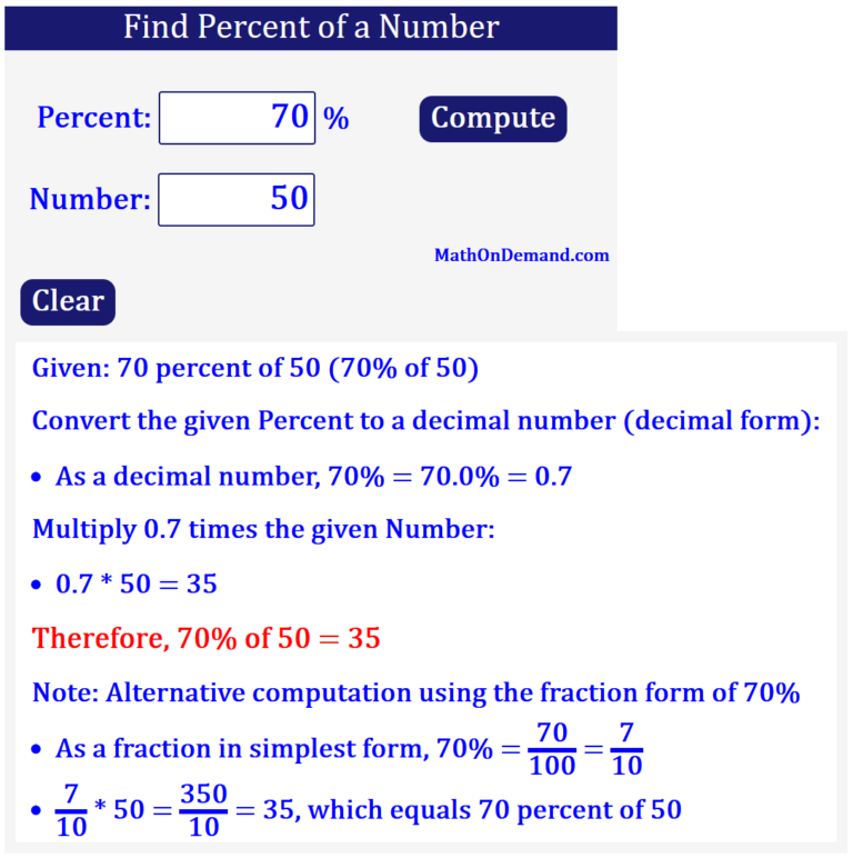 how do you figure out 5 percent of a number