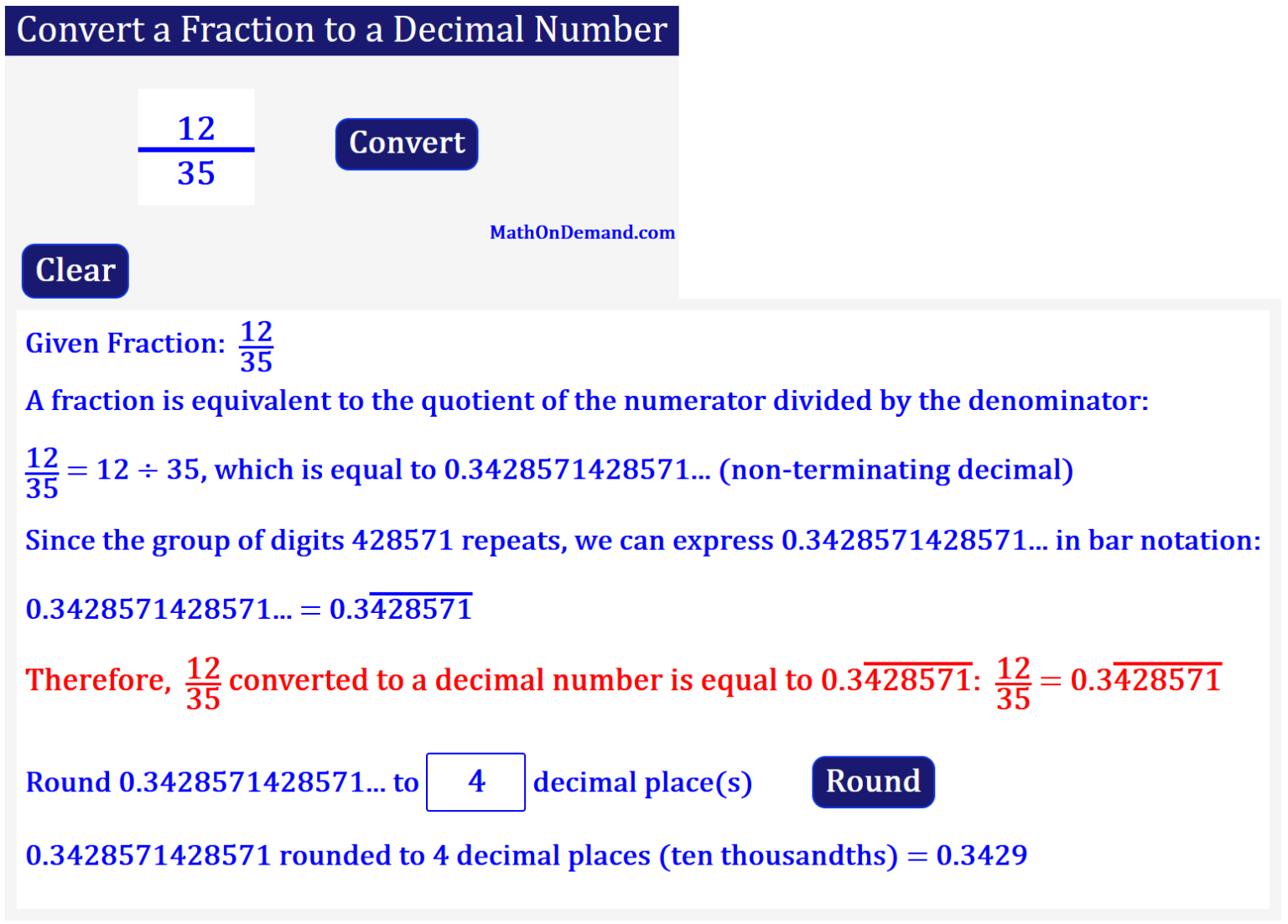 fraction converter to mixed number